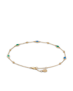18K Gold Mosaic Anklet With Enamel