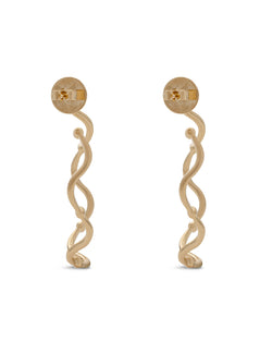 Wave 18K Yellow Gold Diamond Hoop Earrings
