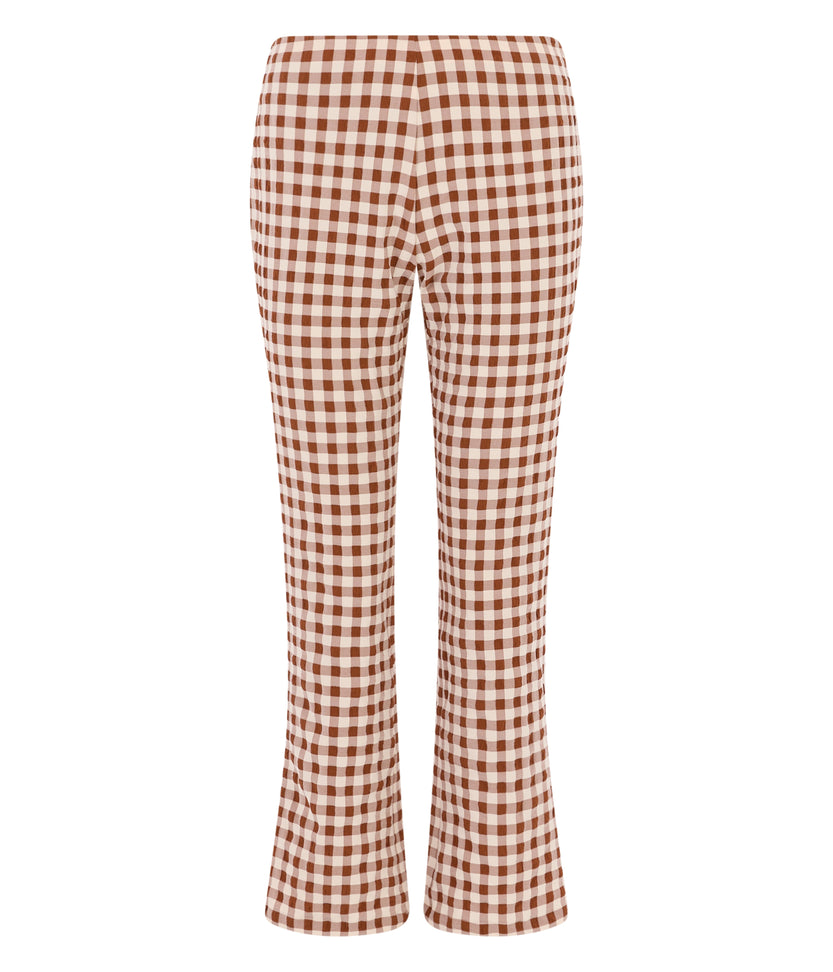 Checked Stretch Capri Pants