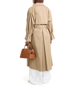 Sand Cotton Drill Serai Belted Trench Coat