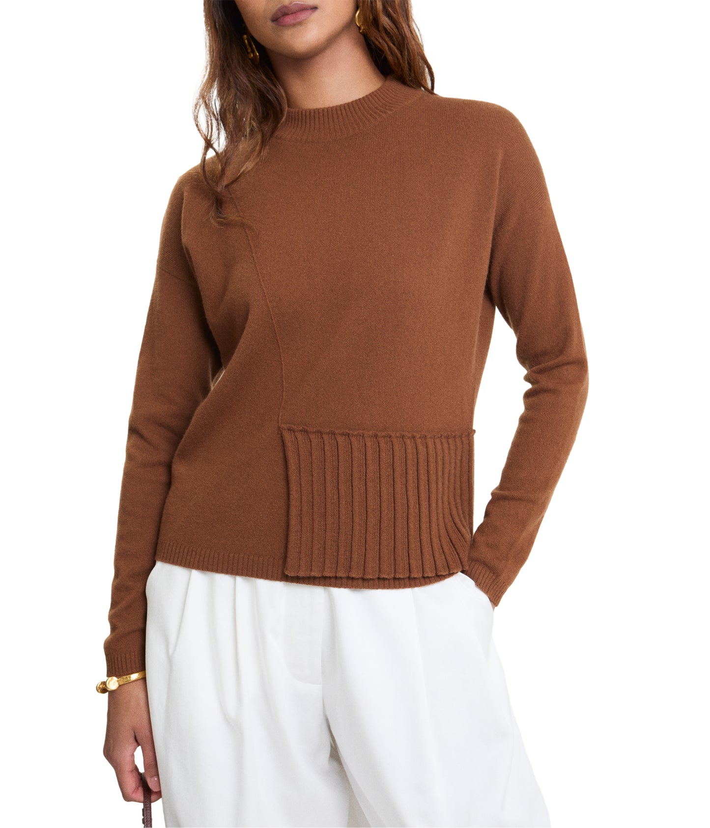Syrup Cashmere Sweater With Pleats