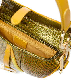Pre-Owned Christian Dior Crocodile Embossed Leather Saddle Bag
