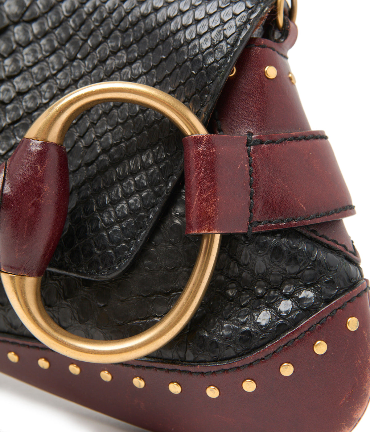 Pre-Owned Gucci Horsebit Tom Ford Python Chain Shoulder Bag