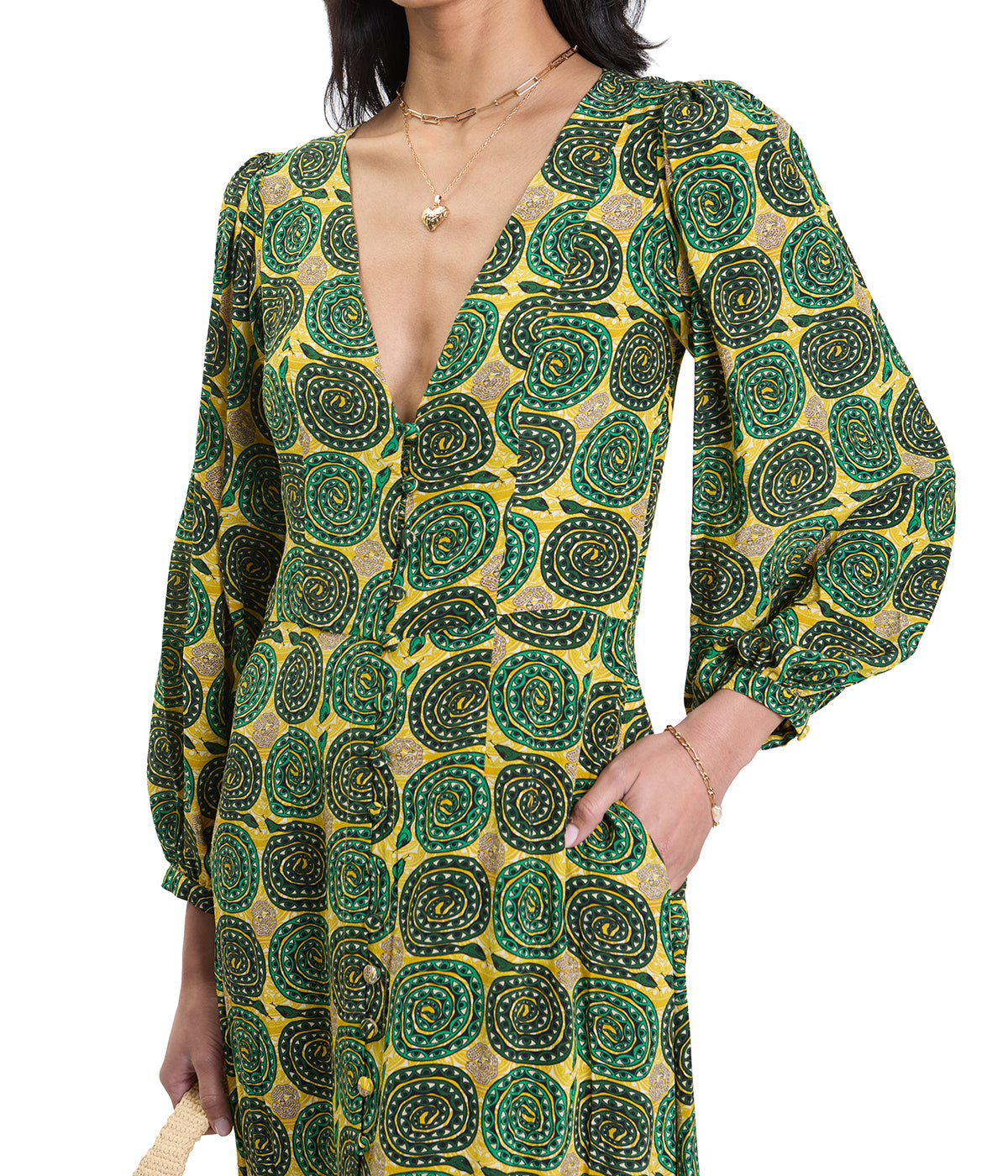 Tania Dress Snake Green