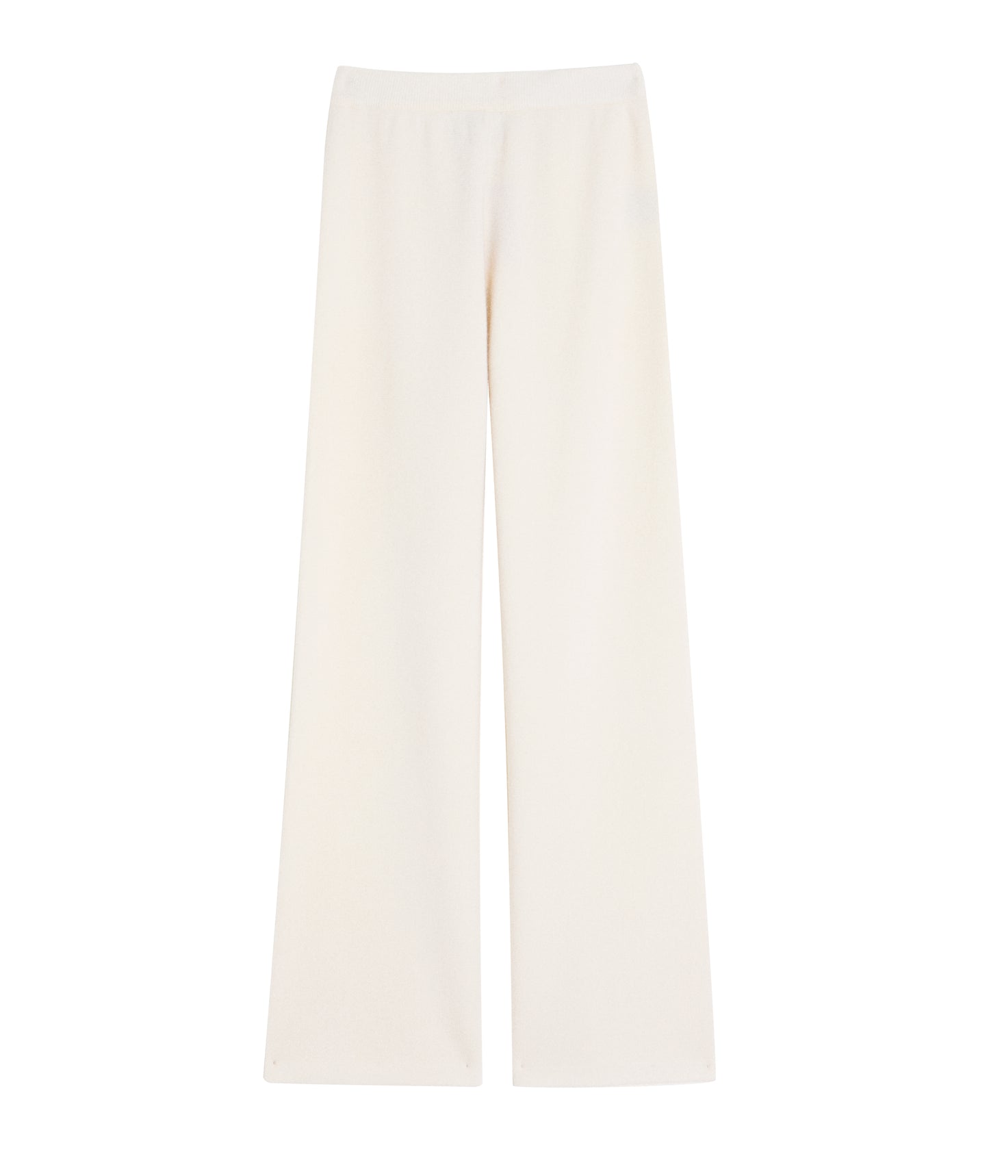 Chalk Cropped Straight Leg Cashmere Trousers