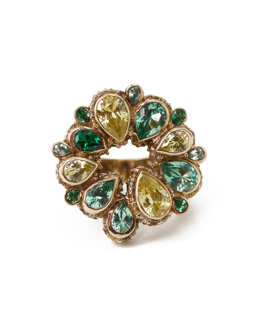 Emerald Pavé Panettone Ring