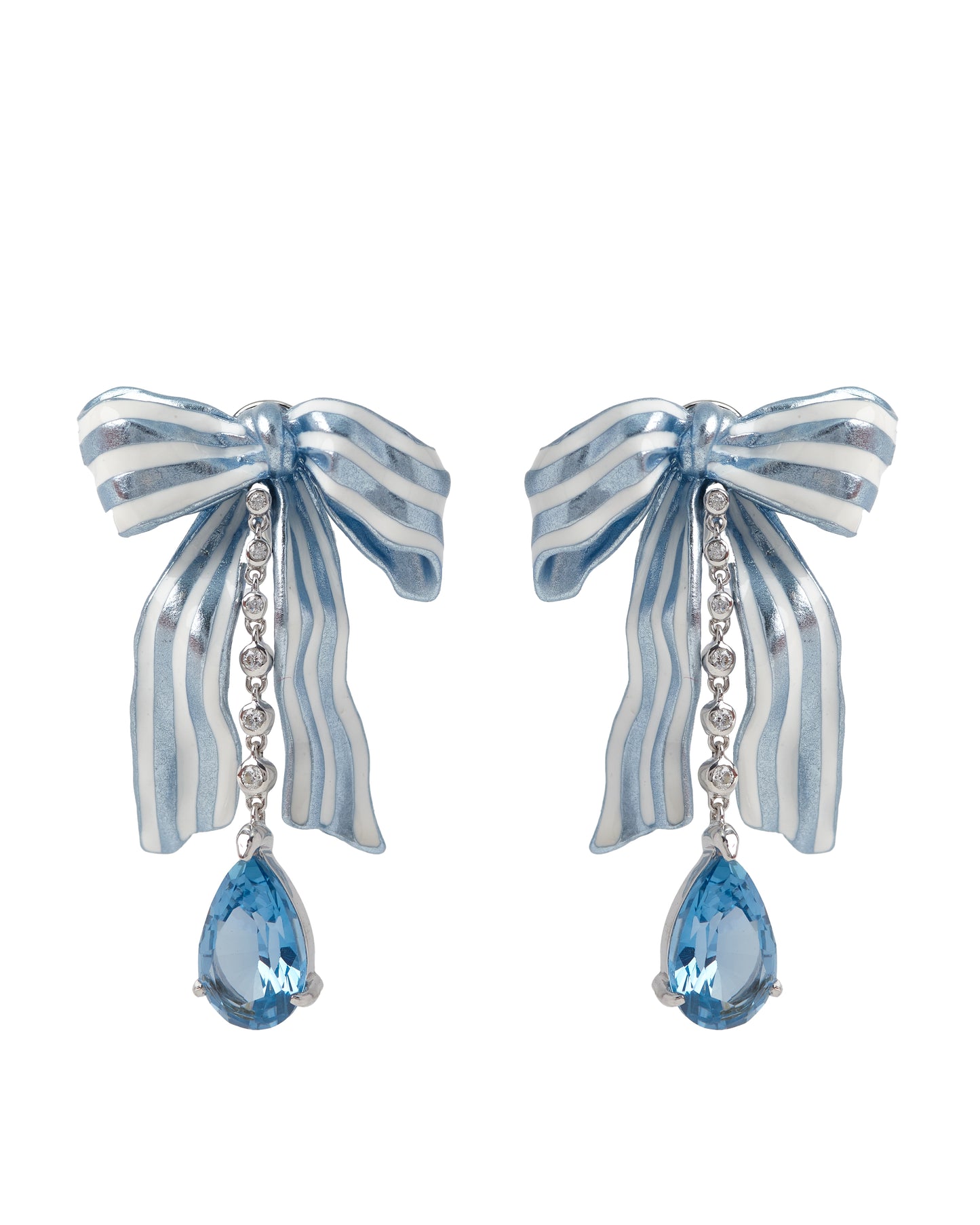 Aqua Bardot Bow Earrings