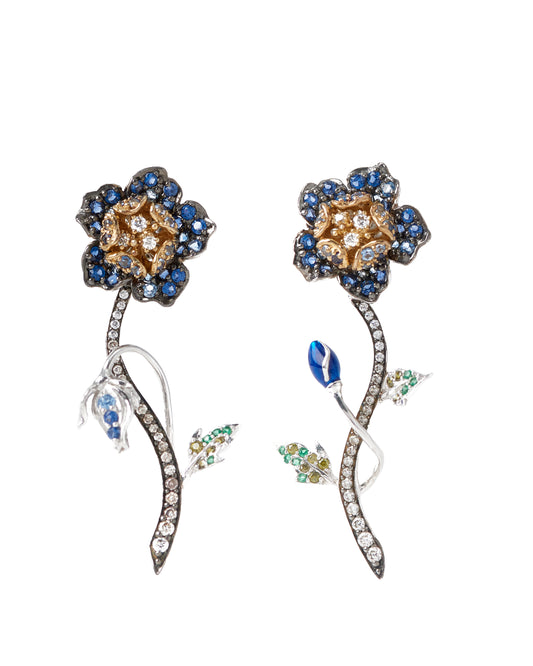Blue Geranium Earrings