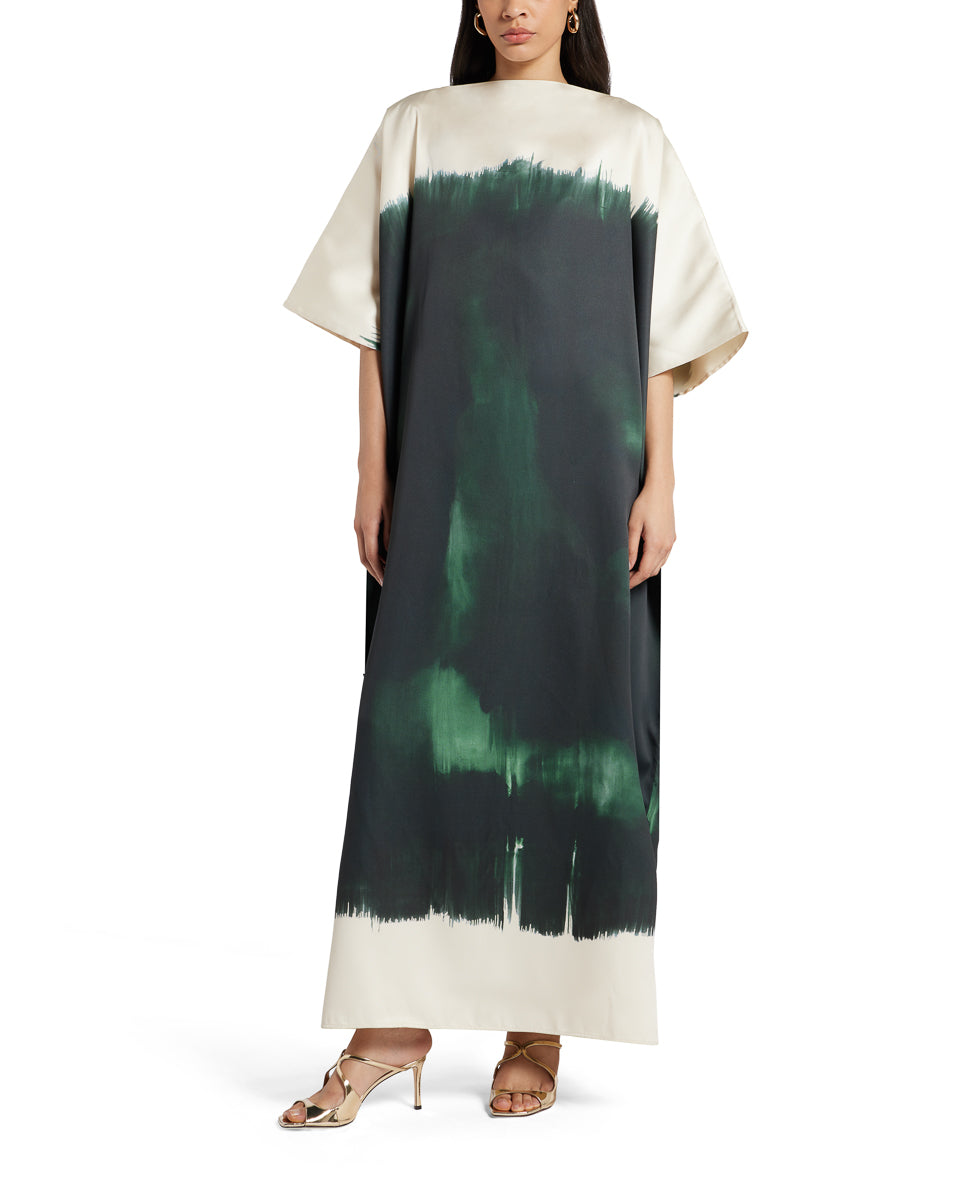 Satin Dye Printed Dress