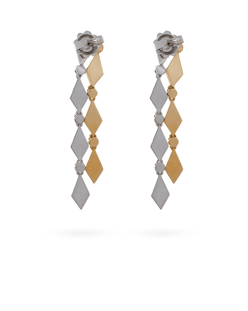 18k Gold Mosaic Long Earrings