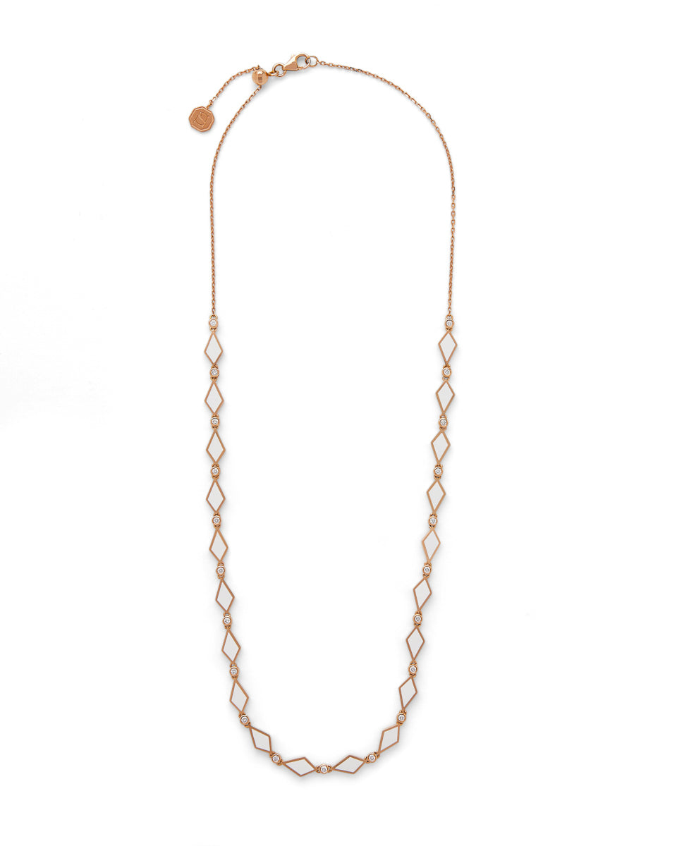 18K Rose Gold Reversible Pink Ombre Mosaic Necklace