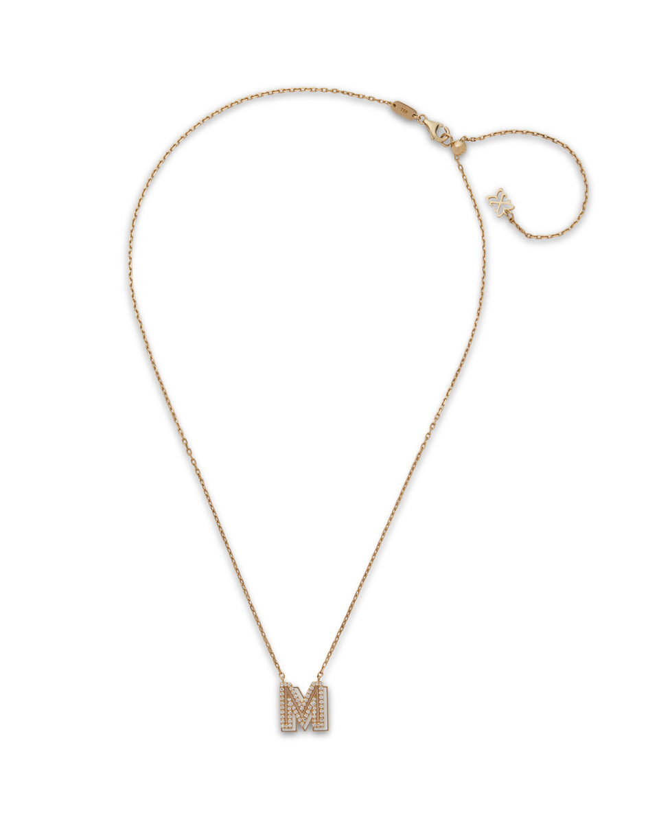 Silhouette 18k Gold Letter Necklace