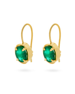 Capsule Emerald Hook Earrings