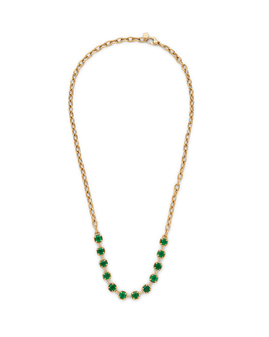 Capsule Cushion-Cut Emerald Necklace