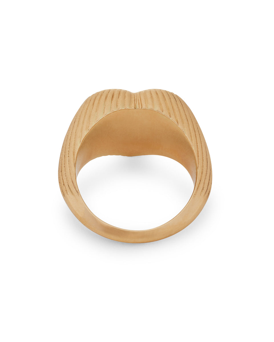 A2Z Initial Heart-Shaped Signet Ring