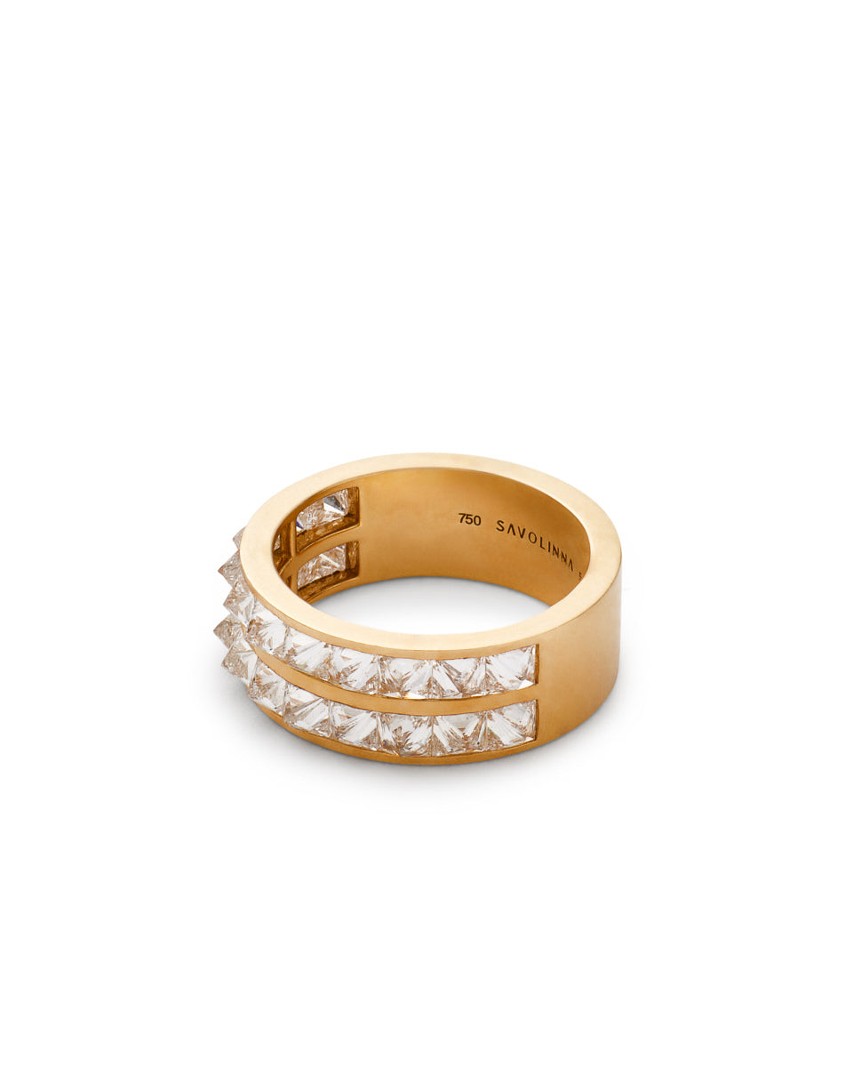 Be Spiked Stack Band Double Row Ring