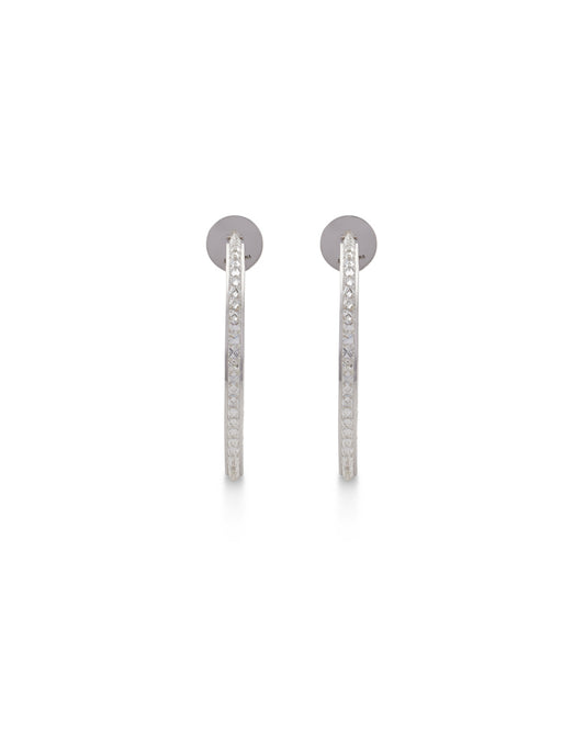 Be Spiked Single Row Maxi Hoops With Diamonds