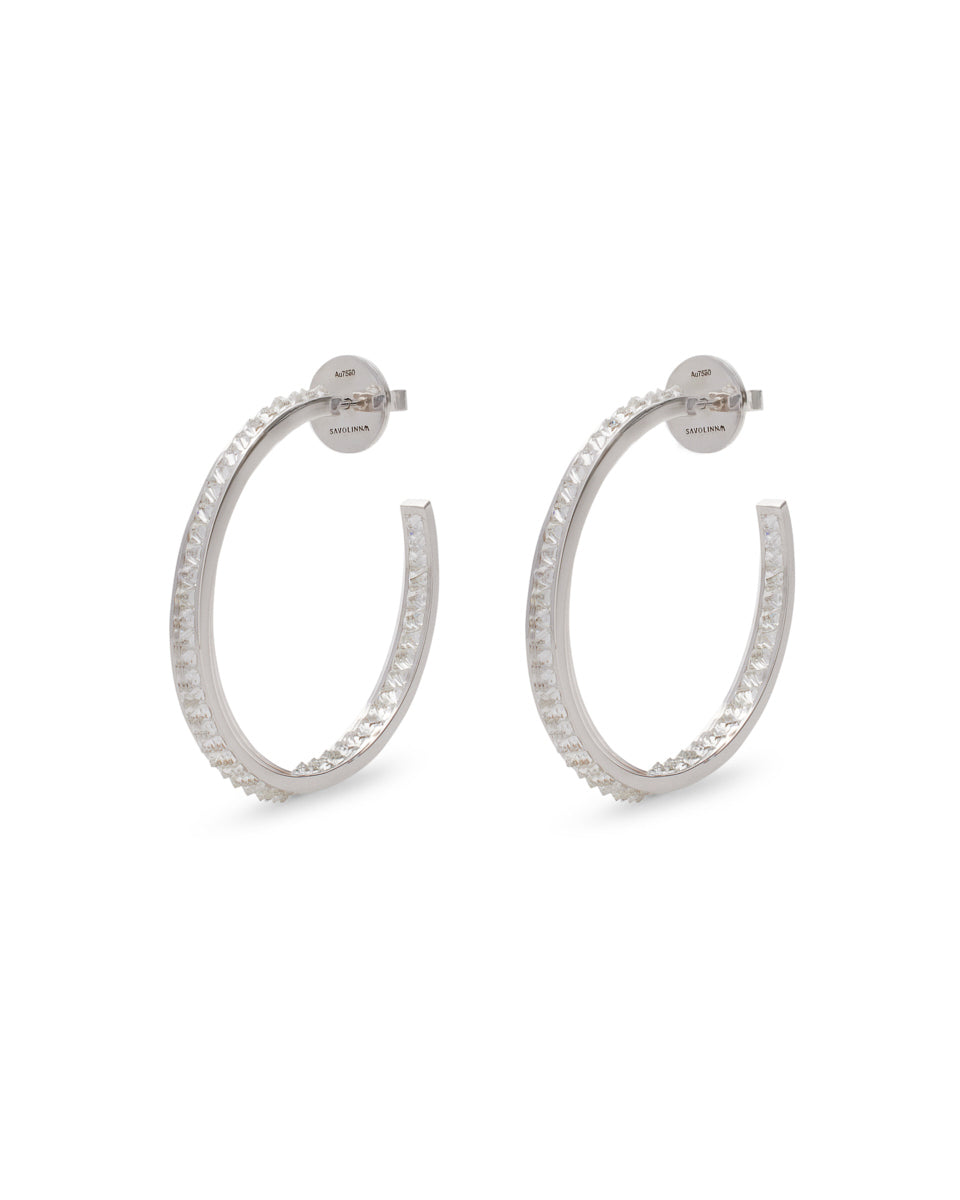 Be Spiked Single Row Maxi Hoops With Diamonds
