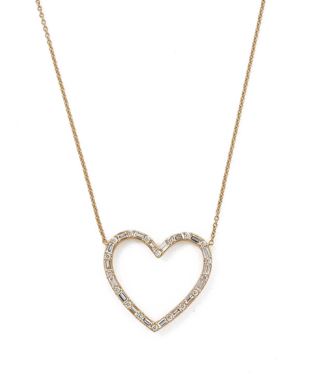 Diamond Baguette Heart Necklace