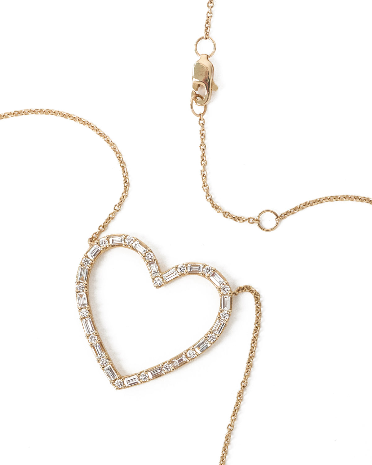 Diamond Baguette Heart Necklace