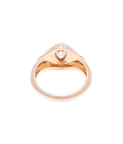 18K Rose Gold Pear Cut Diamond Pinky Ring