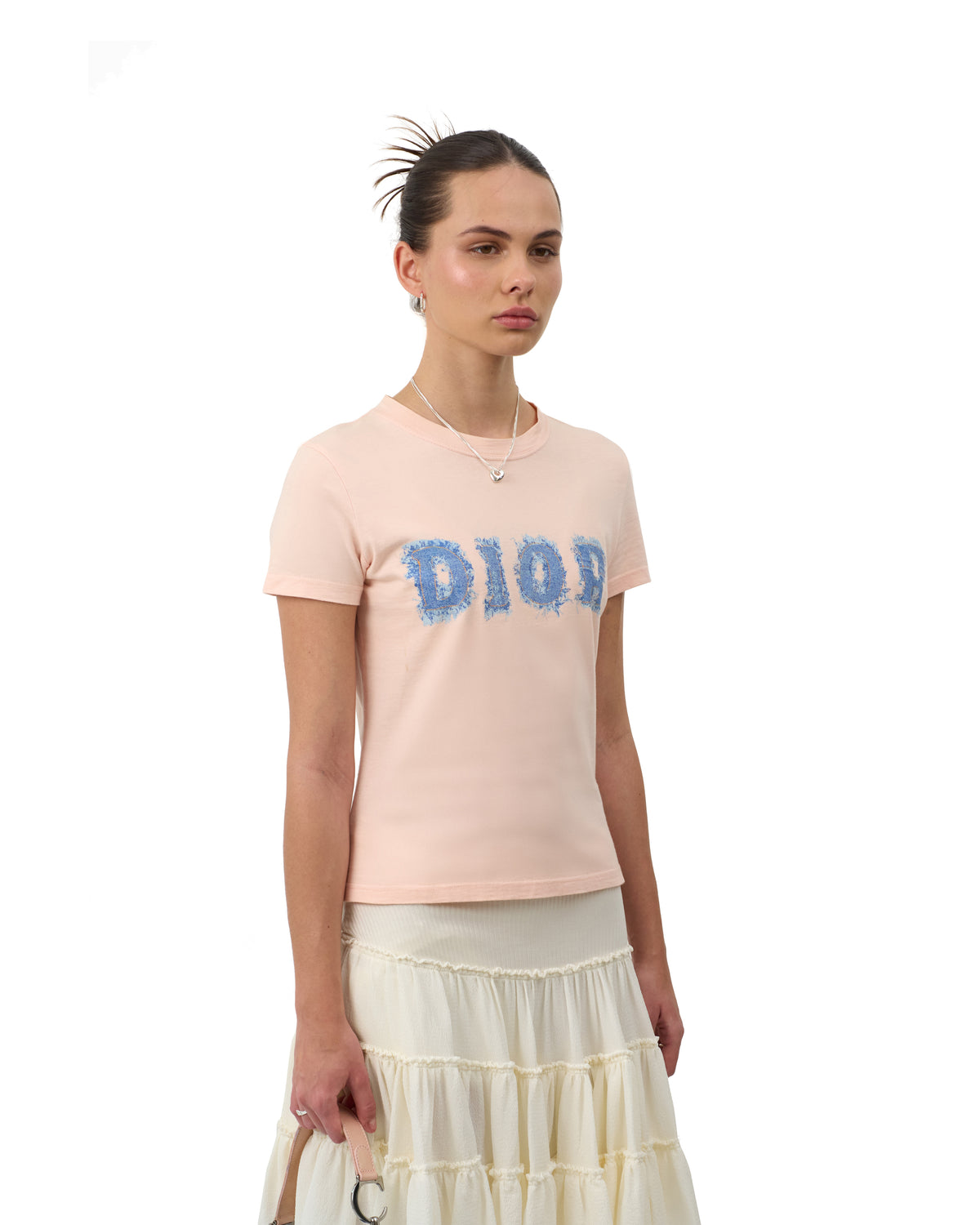 Pre-Owned Christian Dior Denim Print T-Shirt