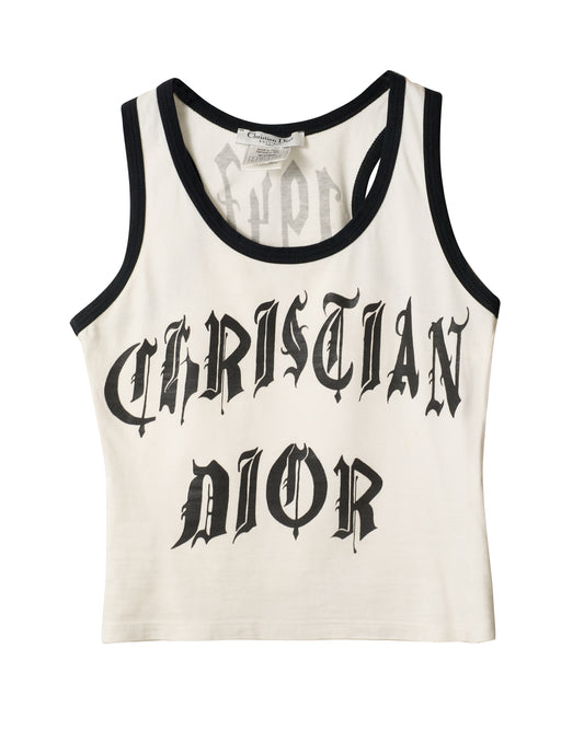 Pre-Owned Christian Dior Gothic Print Top