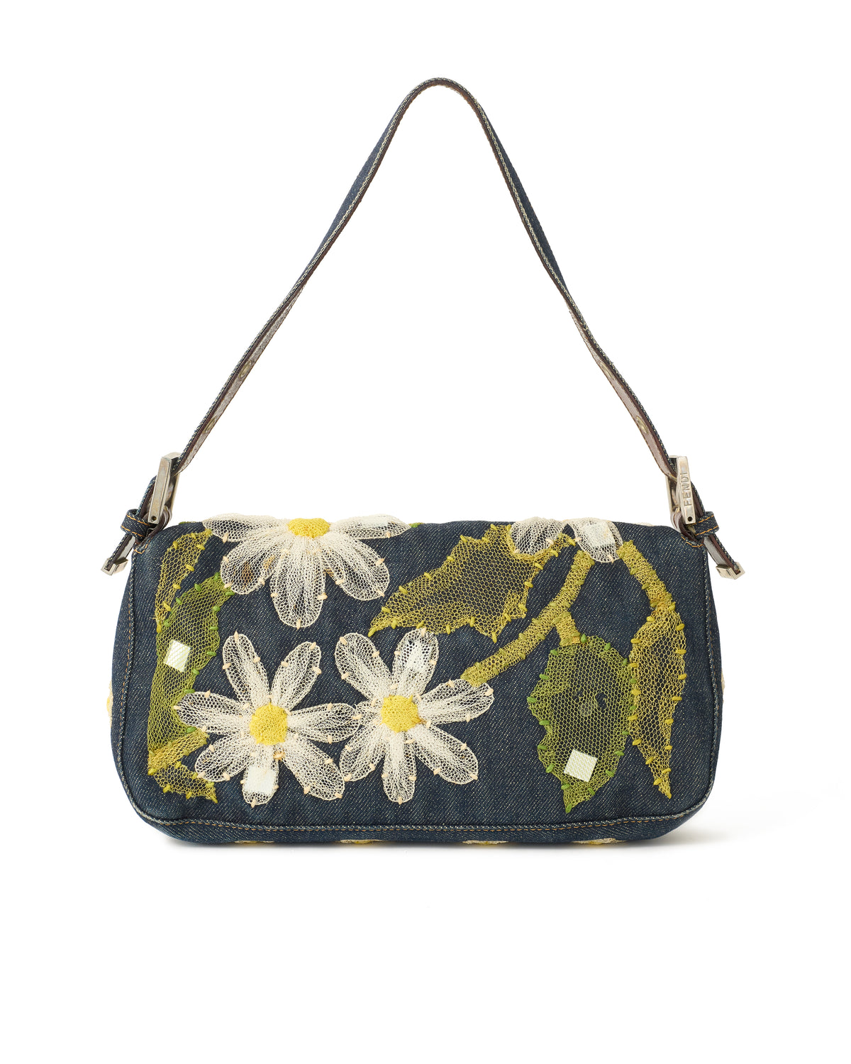 Pre-Owned Fendi Floral Baguette Bag