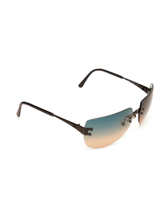 Pre-Owned Oversized Rimless Ombre Sunglasses