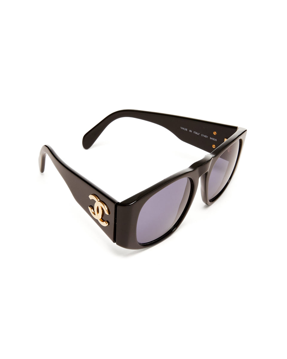 Pre-Owned Gold Logo Sunglasses