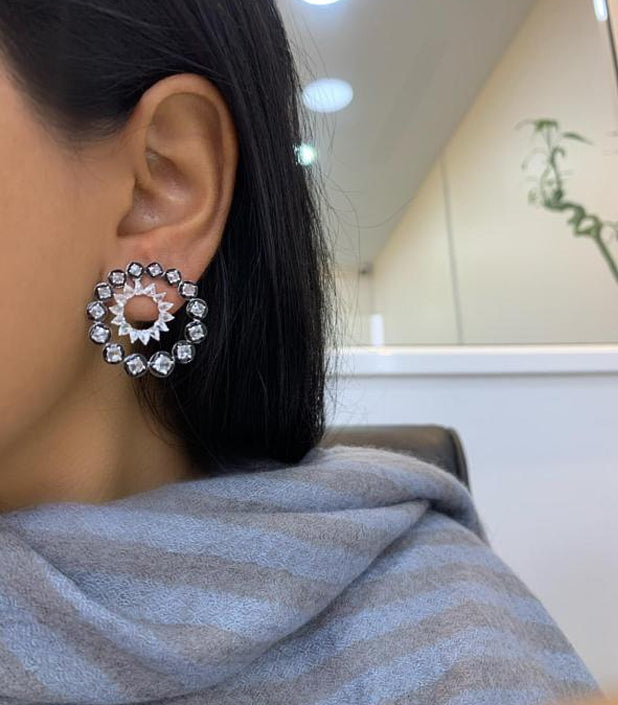 Orbit 18k gold diamond earrings