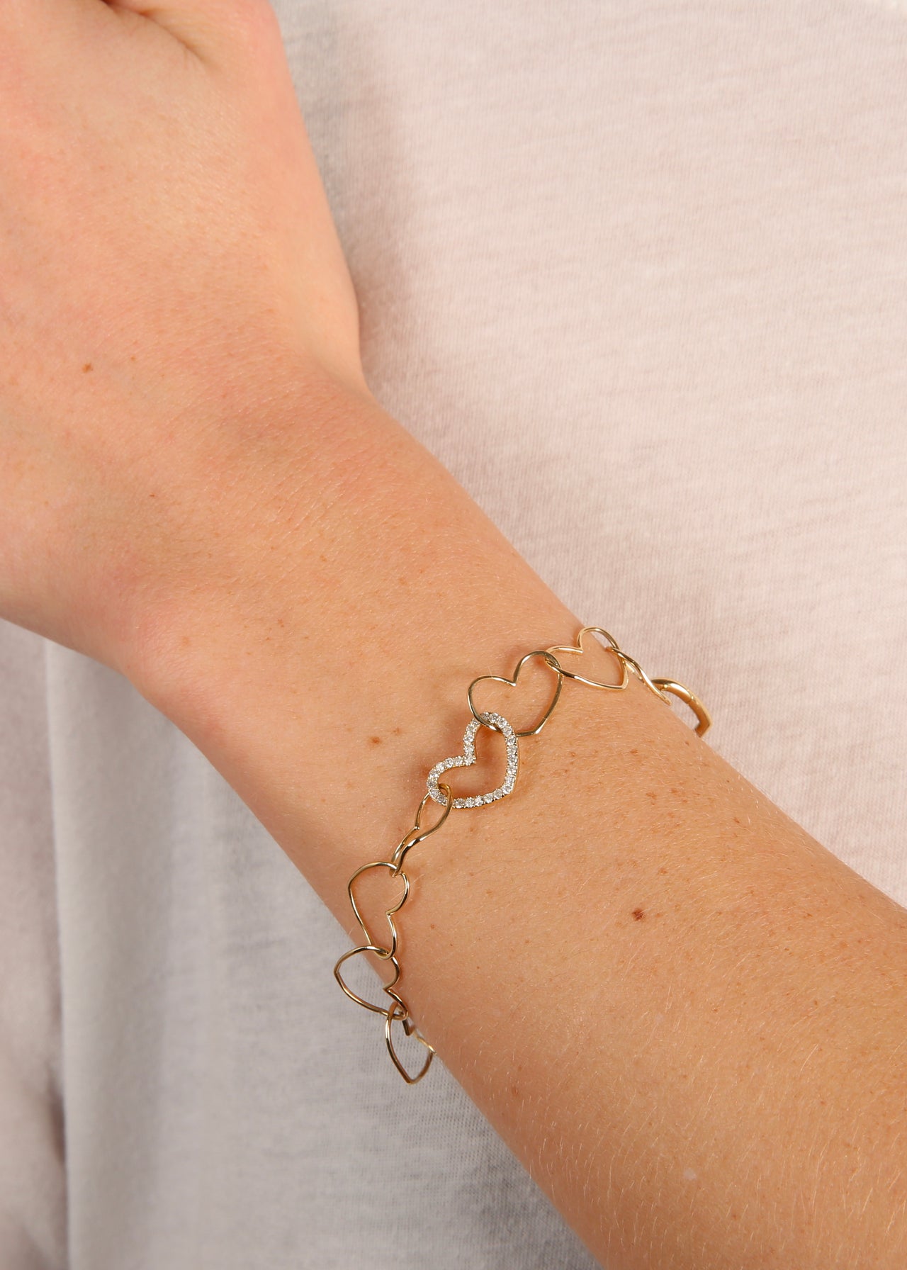 Maille Coeur 18k gold diamond bracelet