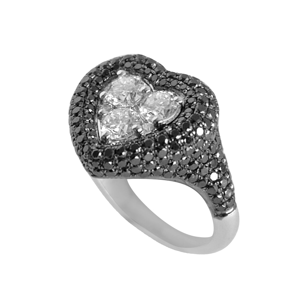 The Manaal 18k white gold diamond pinky ring