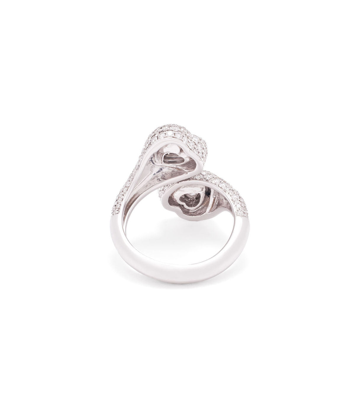 18k white gold gemini heart ring