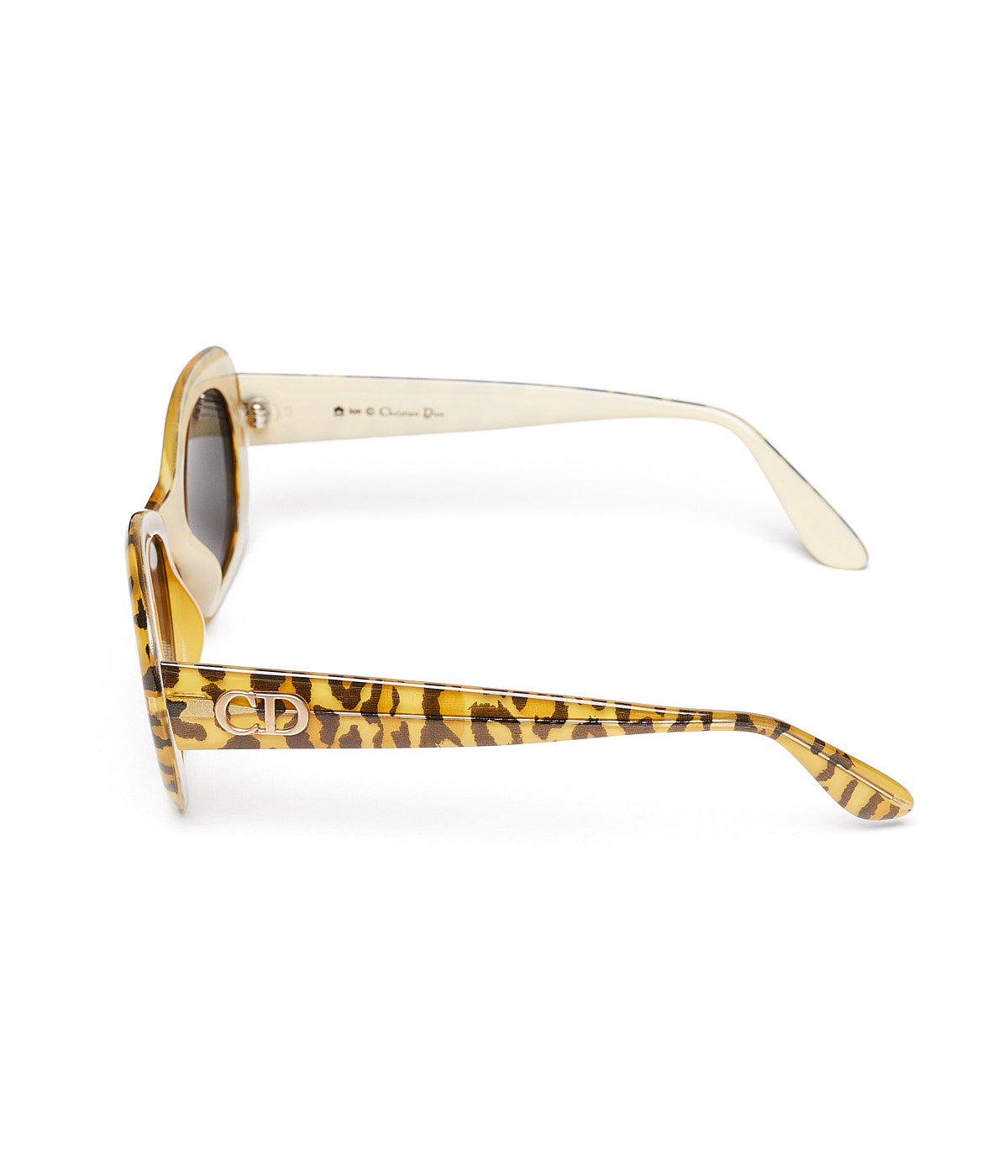 Pre-Owned Round Leopard Print Sunglasses