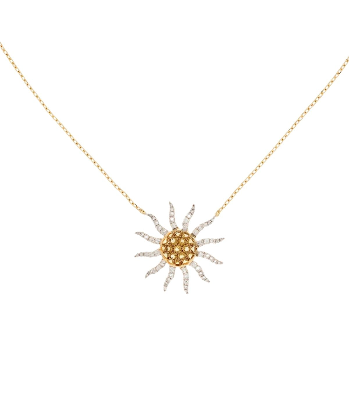 Soleil 18k yellow gold, diamond and citrine necklace