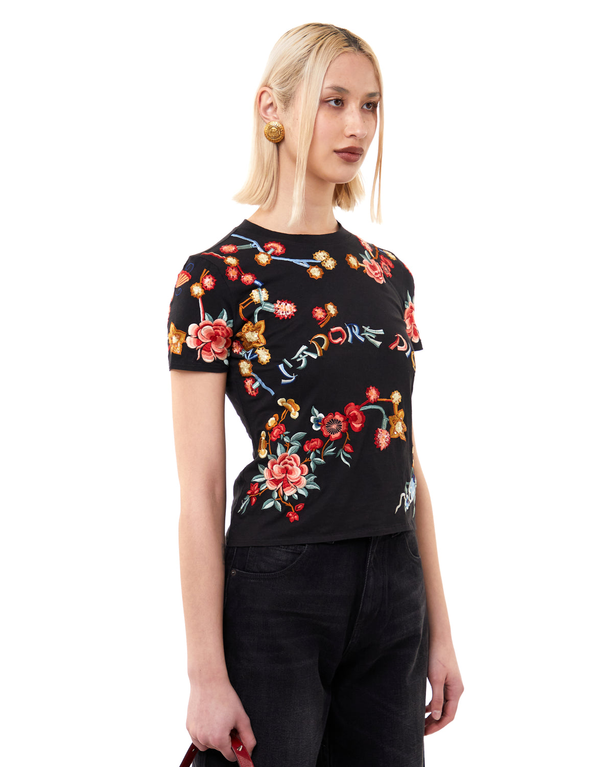 Pre-Owned Floral Embroidered J'adore Dior T-Shirt