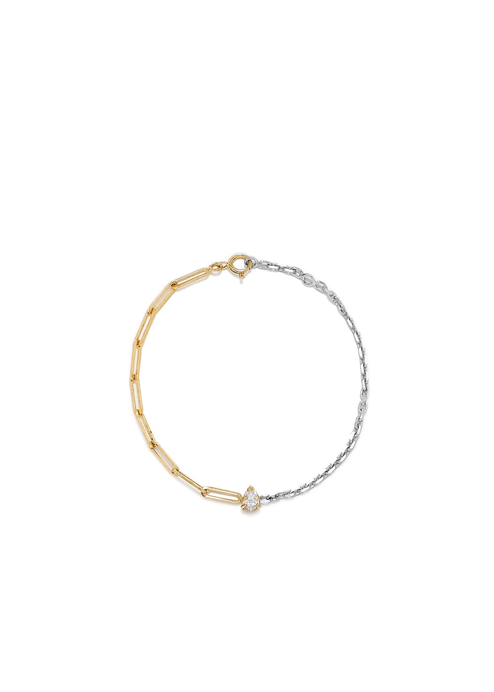 Solitaire Poire 18k gold diamond bracelet