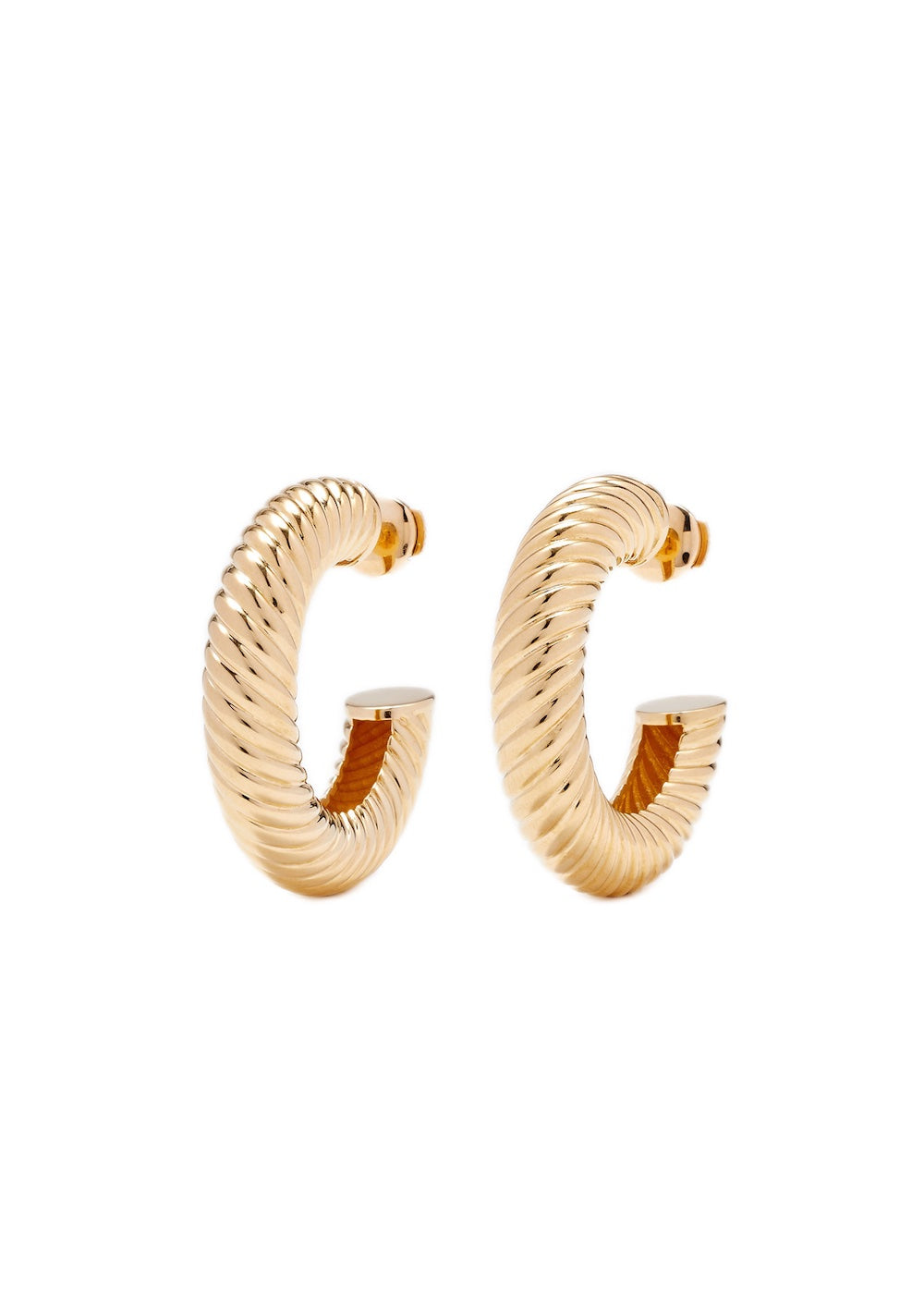 Gouttière 9k yellow gold hoop earrings