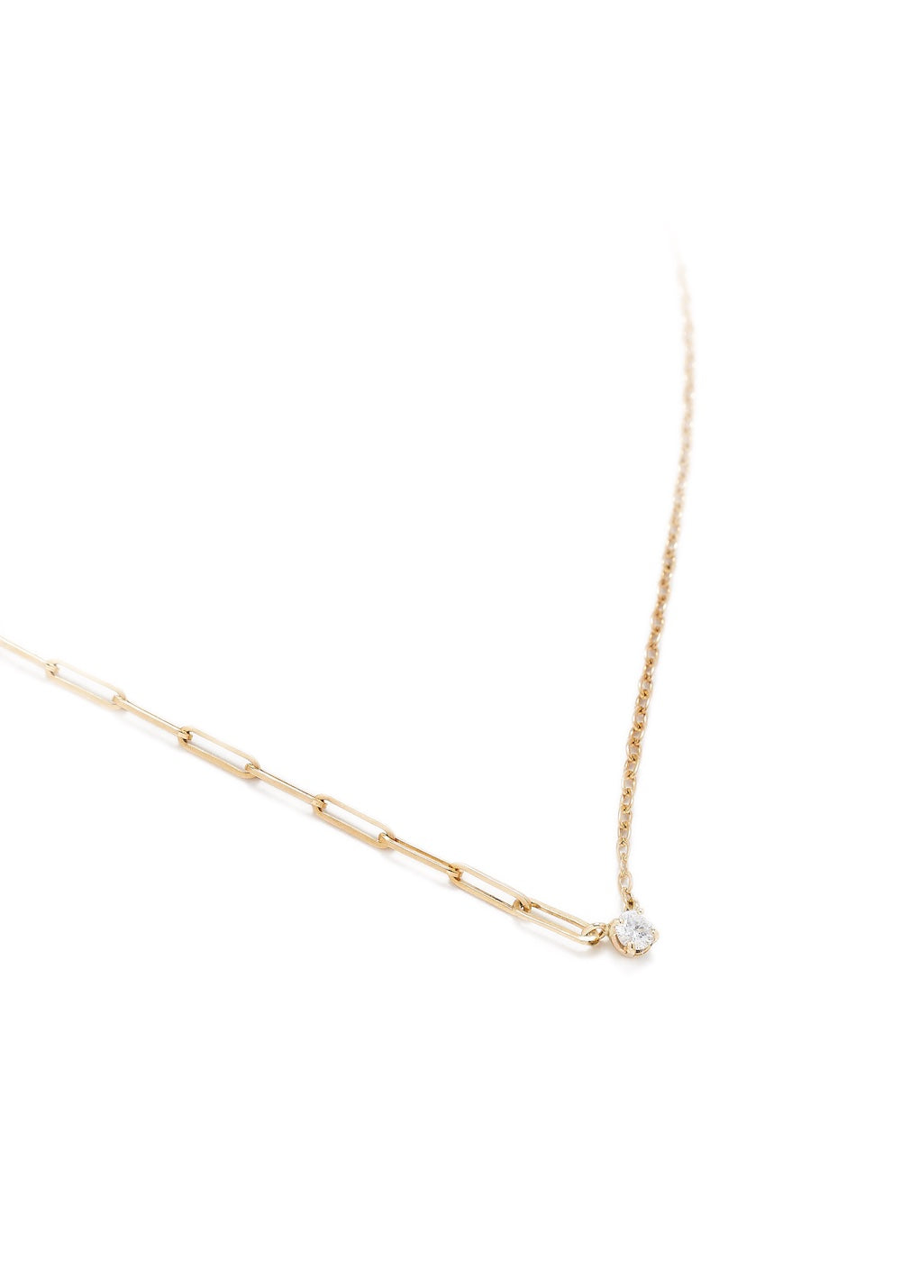 Solitaire Rond 18k yellow gold diamond necklace