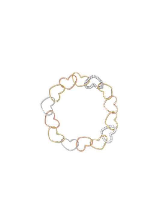 Maille Coeur 18K Gold Diamond Bracelet