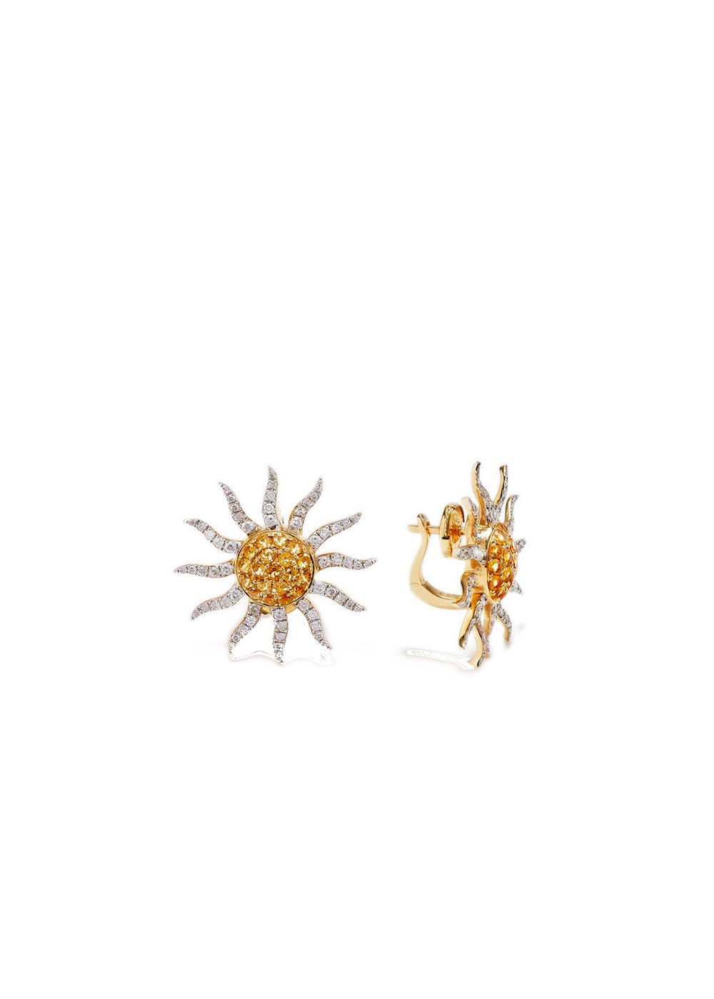 Bo Soleil 9k yellow gold, citrine and diamond earrings