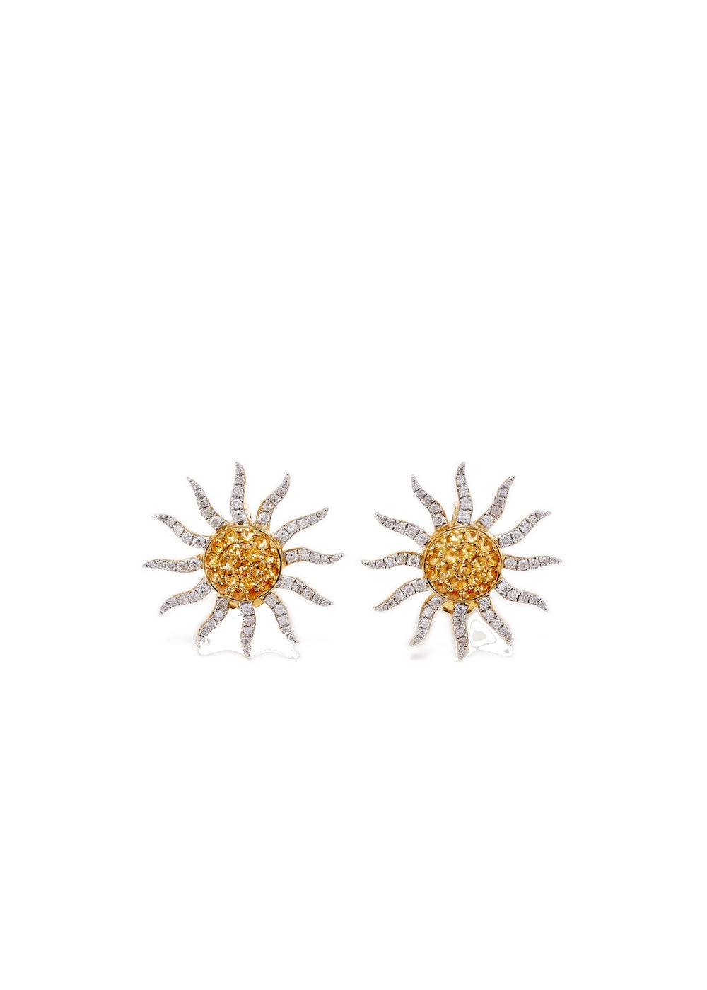 Bo Soleil 9k yellow gold, citrine and diamond earrings