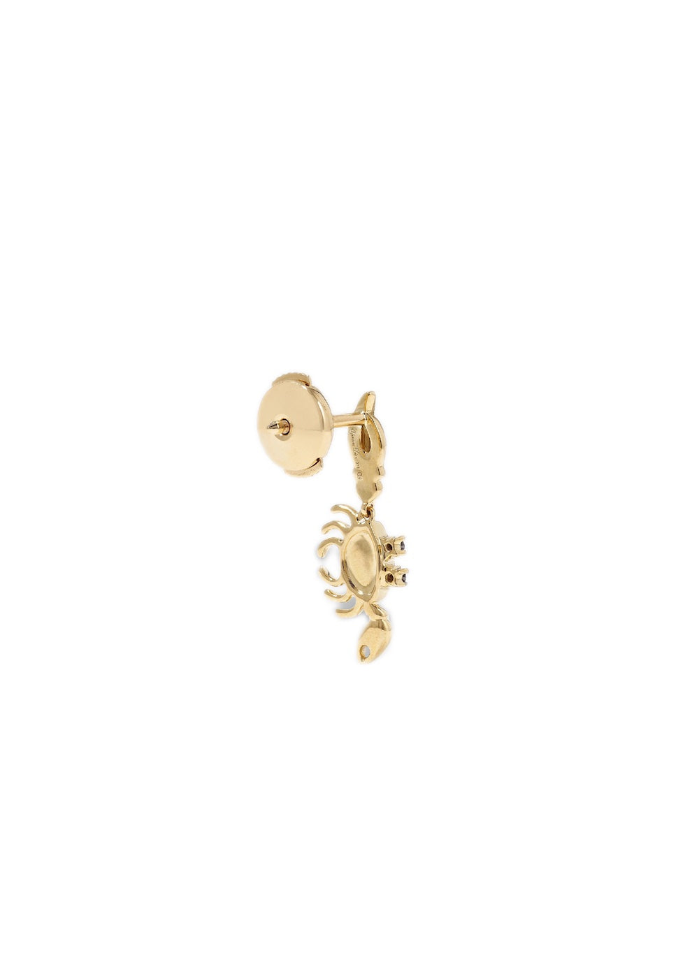 Bo Mini Crabe 9k yellow gold diamond and tsavorite earrings