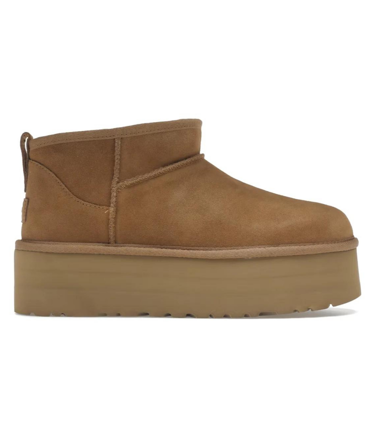 Ultra Mini Platform Boots, Chestnut